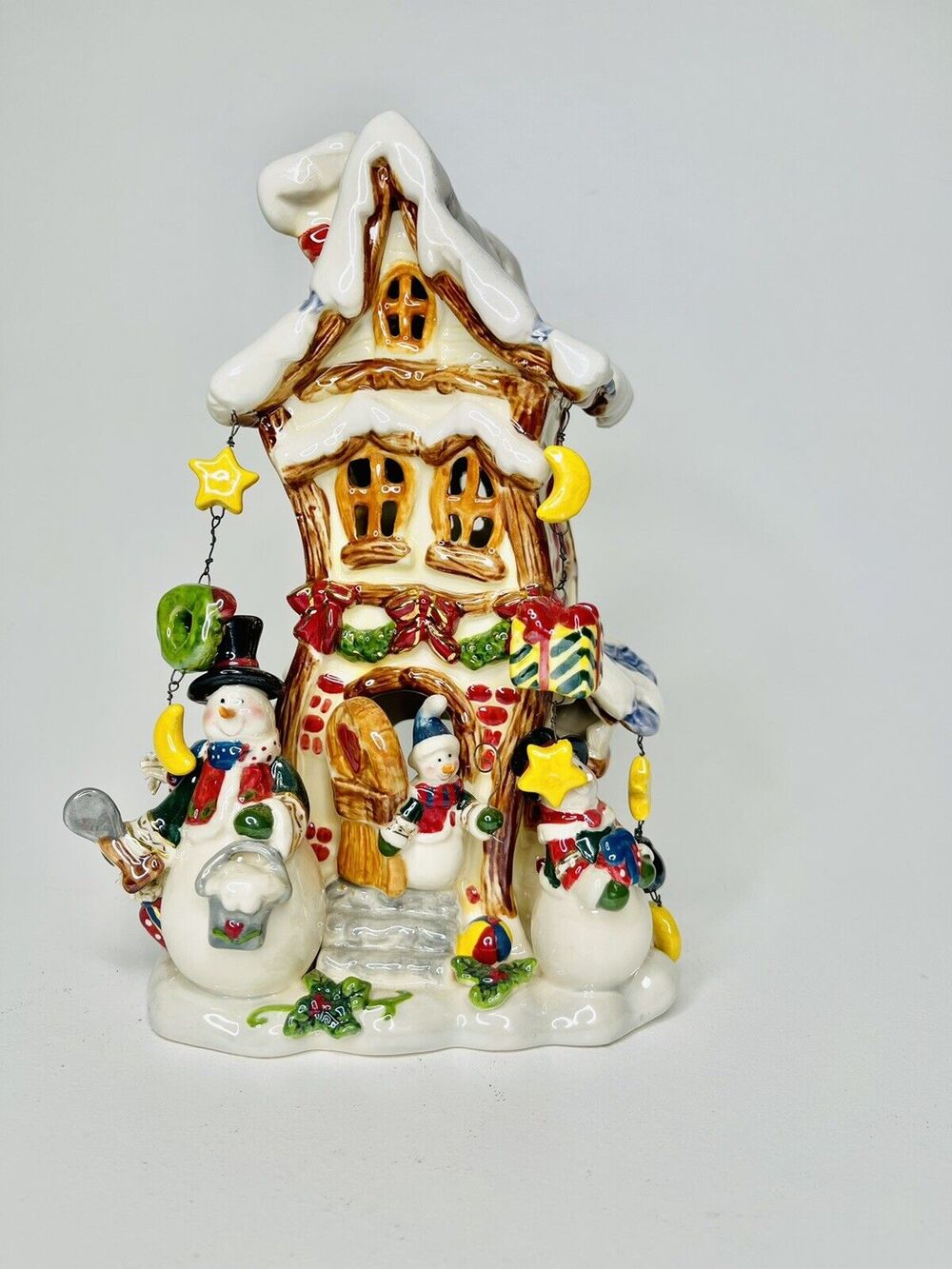 Christmas Snowman Candle Holder House Holiday Home/Room Decoration